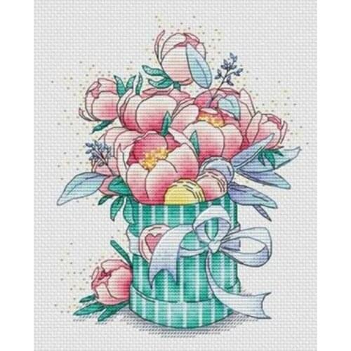 Gift box bouquet patterns Counted Cross Stitch 11CT 14CT 18CT DIY Chinese Cross Stitch Kits Embroidery Needlework Sets