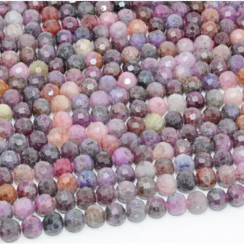 Natural Simple Quality Ruby With Defects Faceted Round Beads 7mm