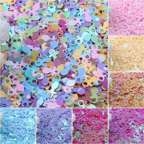 Paillettes 13mm Pacifier Shape Loose PVC Sequins with 2 Holes Sequin DIY Crafts Sewing Women Kids Garment DIY Accessories 20g