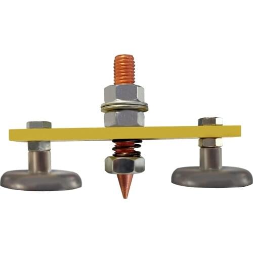 Double Head Strong Magnetic Ground Clamp Connector with Conductive Rod Stud, Welder Ground Clamp for Welding Machine Auto Repair