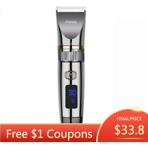 Riwa Electric-Hair Clipper Machine Hair Cut Cordless Barber Professional Full Set For Man Barber Hair Trimmer Led Display