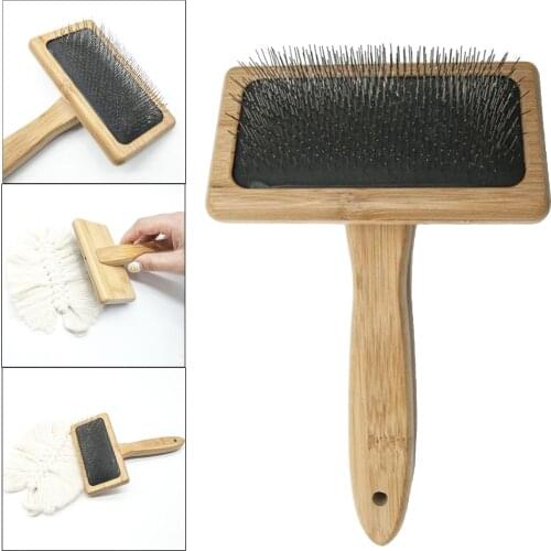 Sheepskin Rug Brush Wool Carpet Brush and Cleaner Pet Slicker Brush Pet Slicker Rug Brush for Dogs & Cats CARDING Brush