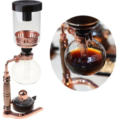 Japanese Style Siphon Coffee Maker Tea Siphon Pot Vacuum Coffeemaker Glass Type Coffee Machine Filter 3Cups