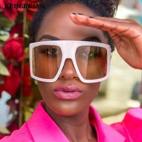 2020 Newest Design Big Frame Oversized Sunglasses Women Luxury Brand Large Flat Top Sun Glasses Trendy Square Gradient Shades
