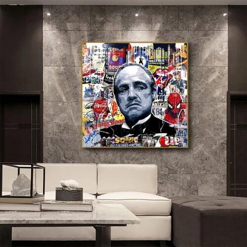 Modern Godfather Portrait Movie Posters and Prints Wall Art Canvas Paintings on The Wall Wall Hanging Pictures Home Decoration