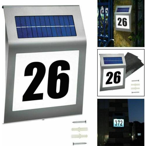 Solar House Number Plaque Light with 200LM Motion Sensor LED Lights Address Number for Home Garden Door Solar Lamp Lighting