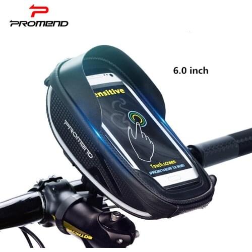 Bicycle front bag for handlebar mobile phone touch screen TPU 6.0 inch PU waterproof bag two-way rainproof zipper bag