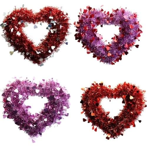 Valentine Heart Wreaths Heart Shaped Wreaths with Foil Hearts Hanging Valentine