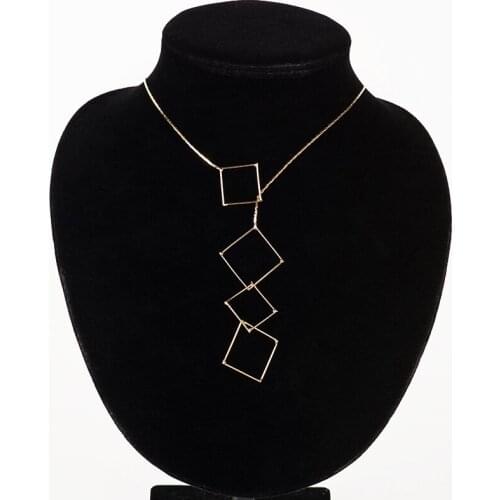 YFJEWE Vintage Style Chic Y Shaped Gold Color Necklace For Women Bar Circle Lariat Necklace Pendant #N086