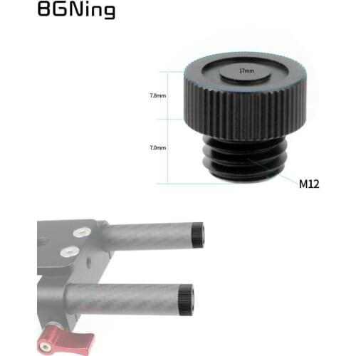 2Pcs ABS Mounting Cap Pipe Close End M12 Thread for 15mm Cheese Rods Protector SLR Cameras Slide Rail Support System Photograph