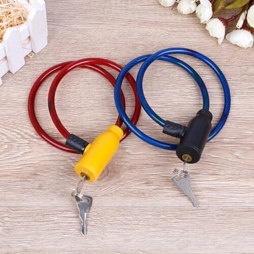 1 pc Metal Cycling 8x640mm Cable Anti-Theft Bike Safety Lock With 2 Keys