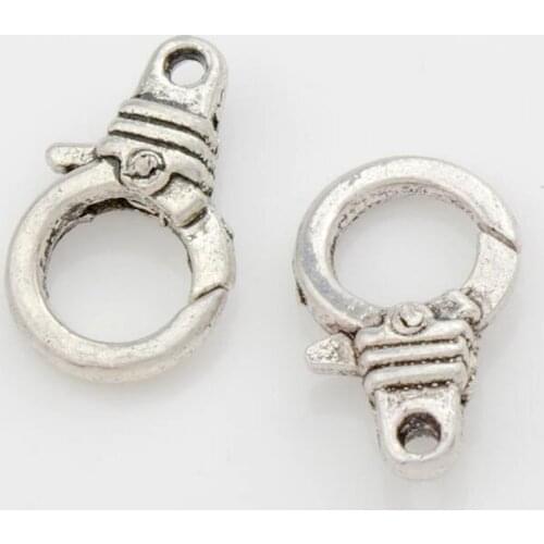 12Pcs Tibetan Silver Screw Claw Lobster Clasps L1011 Jewelry Findings Components 18.6x11.4mm LZsilver