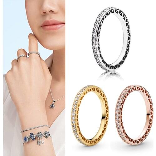 2021 New PAN Fashion 925 Silver Women Pan Simple Love Womens Wedding Ring Engagement Ring