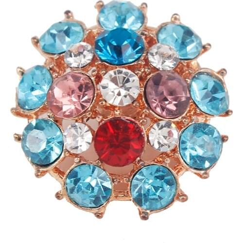 30 piece Multicolor Crystal Rhinestones Gold Tone Shank Button Decorated Scrapbooking Sewing Supplies for Garment Coat NK299