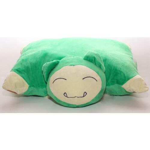 38cm*45cm Pokemon Game Green Snorlax Plush Doll Pillow Cushion Soft Cushion Pikachu Toy Dolls