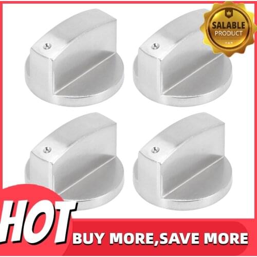 4 Pieces Stoves Cooker Knobs,Oven Knob,6mm Universal Silver Gas Stove Control Knobs Adaptors Oven Rotary Switch Cooking Surface