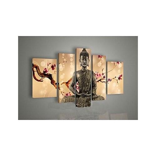 5 Panels Hand-Painted Wall Art Religion Buddha Oil Painting on Canvas Wall Art for Home Decorations Wall Decor For Living Room
