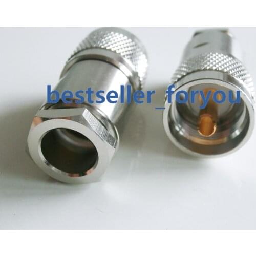 5X UHF male PL259 Clamp Connector For Coaxial Cable RG8 RG213 RG214 LMR400