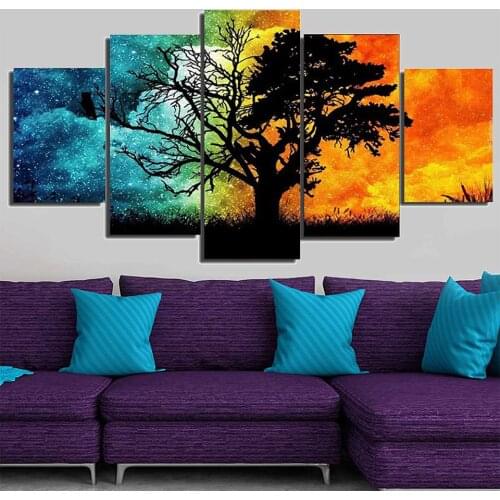 Diamond Painting 5 piece Seasons Tree Flower Starry scenery diy diamond Embroidery full round Mosaic room fantasy Decor,EE2073