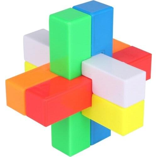 Interlocked Kong Ming Lock Speed Magic Cube Jigsaw Puzzle Brain Teaser Yuxin 78mm Multi-Color Smooth Stickerless 3D IQ Game ABS