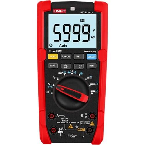 UT15B/ UT17B Pro Digital Multimeter Auto Range Tester Durable True RMS VFC Data Hold Capacitor Resistor Multi Meter