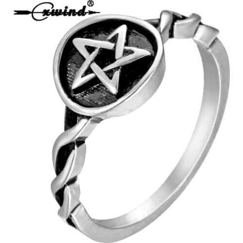 Cxwind Retro Femme Wedding Engagement Ring Pentagram Infinity Rings for Women Charm Jewelry Fashion Accessories Gifts