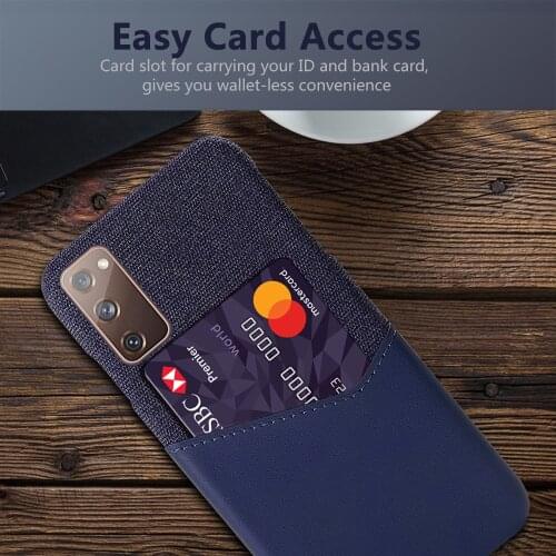 Business Case Funda On The For Samsung S20 FE Lite s20fe Coque Febric Card Holder Cover For Galaxy S20 Fan Edition Capa Funda