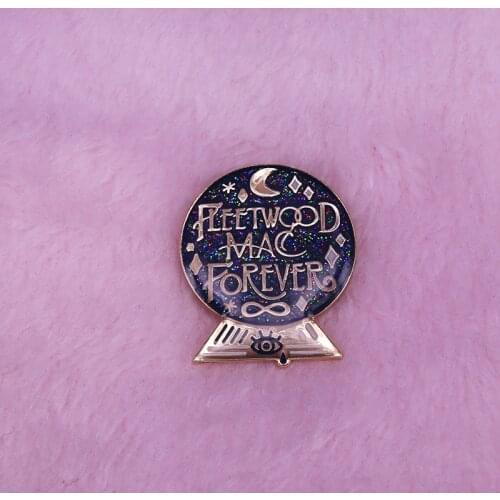 Fleetwood forever shiny Stars crystal ball enamel pin classic rockers vibes music brooch