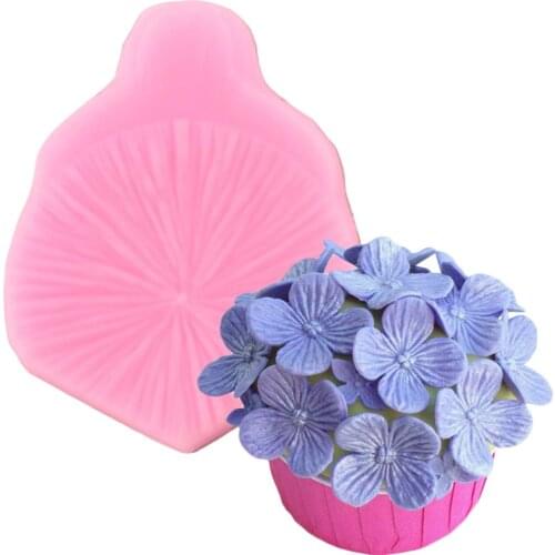Hydrangea Flower Petal Silicone Molds DIY Wedding Fondant Cake Decorating Tools Chocolate Gumpaste Candy Clay Moulds