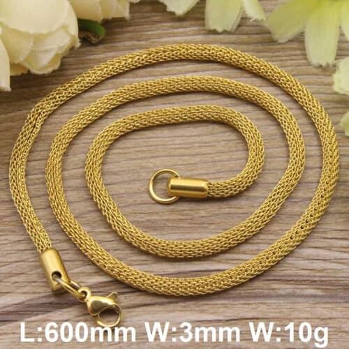 Hot new stainless steel jewelry gold color and silver color trendy Necklace for women and men NFHGCWGP