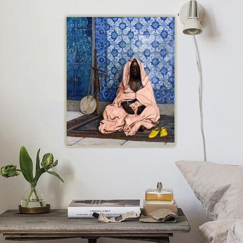 The Black Poet by Jean Leon Gerome Canvas Art Oil Decorative Painting Aesthetic Picture Wall Decor Home Living Room Decoration