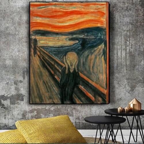 Edvard Munch Scream Classic Abstract Oil Painting on Canvas Art Posters and Prints Wall Picture for Living Room Cuadros Decor