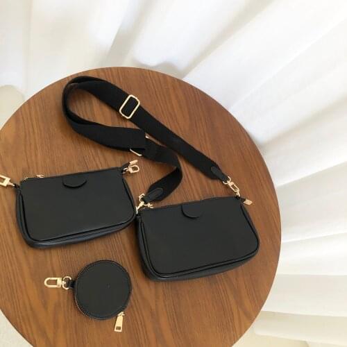 3 Pcs Set Bag Solid Color Leather Shoulder Messenger Bags For Women 2020 Casual Crossbody Bags Female Handbags Totes Mini Purse