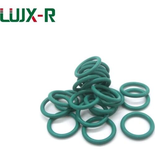 LUJX-R 10pcs 1.8mm Oring Washer Seals Green Ring Gasket O Ring Seal ID 21.2/25/26.5/28/29/30/34.5mm Car Mechanical O-Ring FKM