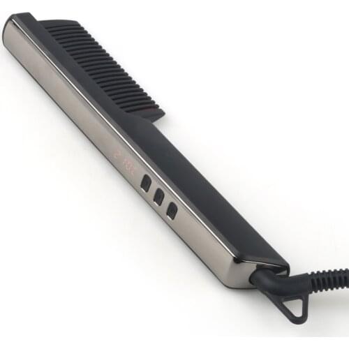 New Mens Straight Hair Beard Combing Comb Digital Heat Conditioning Beard Comb Multi-function