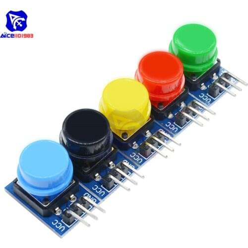 Diymore 5 Color 12x12mm Key Button Module Light Touch Switch Module with Hat for Arduino Raspberry Pi