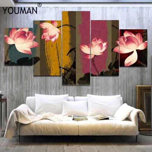 PVC living room bedroom mural lotus painting Chinese painting poster painting canvas painting plant flower wall painting poster