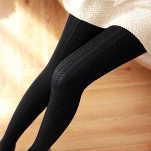 2020 New Autumn Winter Women Solid Soft Elastic Tights Jacquard Cotton Slimming Stretchy Pantyhose 4 Colors Classic Hosiery