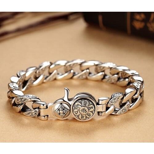 2021 New Design Lucky Jinbao Paixiu Domineering Mens Handmade Silver Bracelet Retro Trend Bracelet Jewelry Accessories