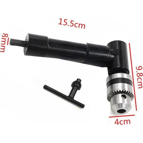 Right Angle Drill Adapter, Right Angle Bend Extension Chuck 90 Degree Drill Attachment Adapter Power Electric Drill Tool