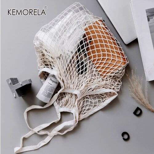 Retro Hand Made Reusable Photography Prop Eco Friendly Vegetable Mesh Product Bags Washable For Grocery Store Toys Sundries