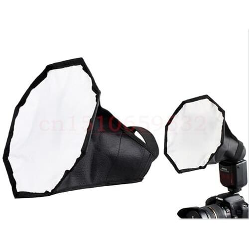 With Tracking number 20cm Octagonal Mini Flash Diffuser Soft Box for Digital SLR Camera (Black)