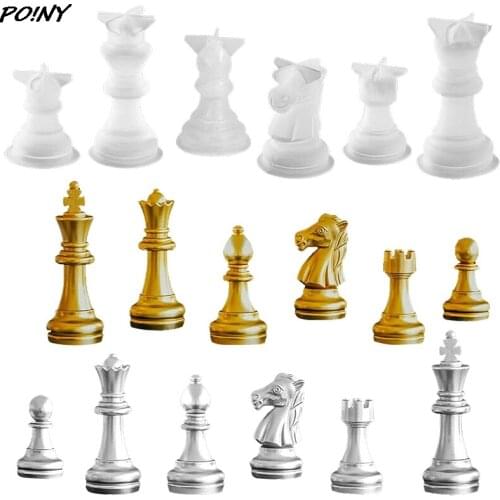 1 Set 3D Chess Pieces Epoxy Resin Mold Handmade Chessborad Casting Silicone Mold