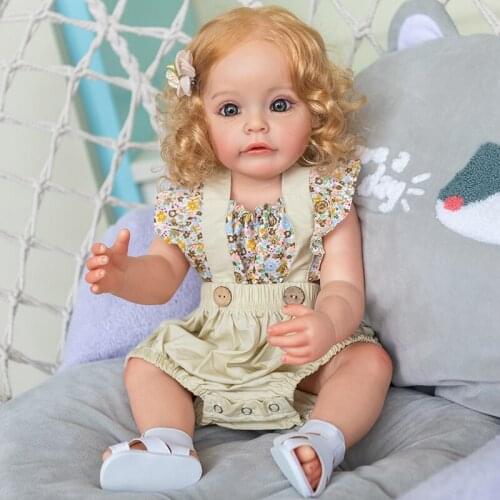 55cm Silicone Reborn Toddler Girl Princess Sue-Sue Kids Doll Toys Bath Toys