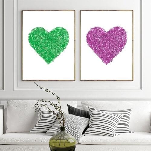 Modern Room Print Wall Art Motivational Colorful Heart Nursery Inspirational Painting No Frame Pictures