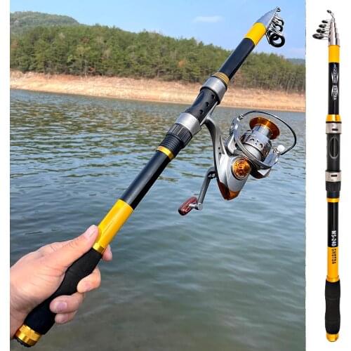 Spinning Fishing Rod Travel Sea Pole 2.1m 2.4m 2.7m 3.0m 3.6m Carbon Telescopic Fishing Rod And Reel Combo Set