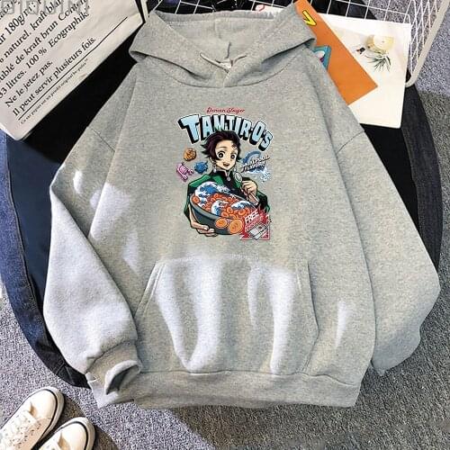 Tanjirou Anime Plus Size Hoodie Women Demon Slayer Kawaii Clothes Funny Sweatshirts Vintage Long Sleeve Graffiti Pullover Unisex
