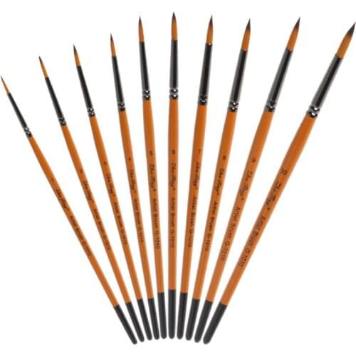 H8WA Fine Hand Painted Thin Pen Art Supplies Drawing Point Tip Watercolor Nylon Brush Acrylic Oil Painting Craft