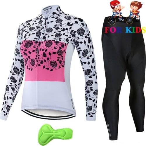 Spring children Girl Cycling Clothing 100% Polyester Bicycle Cycling Wear Cycling Bike Clothes Cycling Jersey Set