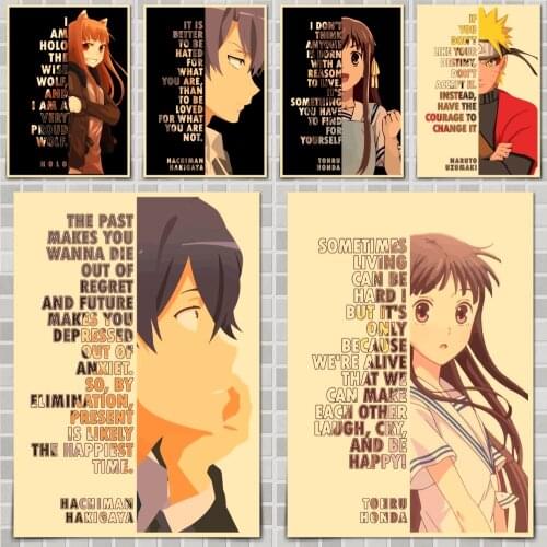 Japanese Anime And Quotes Poster Wall Stickers For Home Room Bar Decor Art